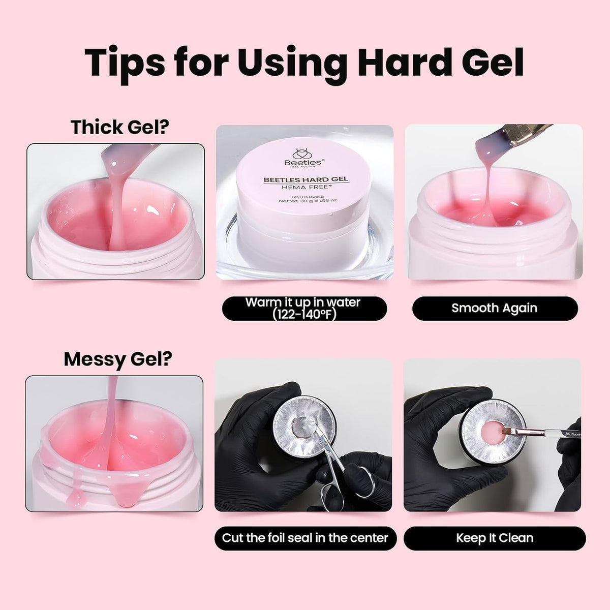 HEMA-Free Builder Gel for Nails Set - Clear & Jelly Nude, 2 x 1oz