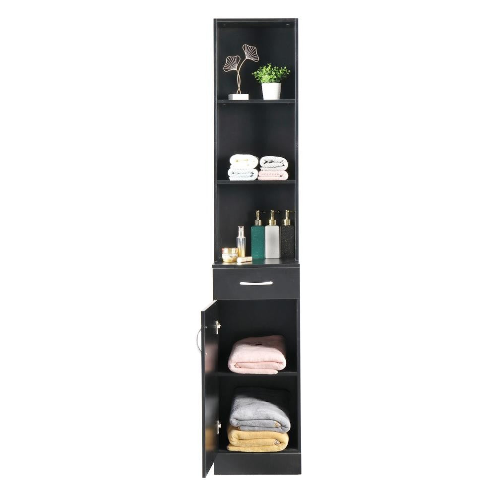 Salon Hair Styling Station Cabinet with Storage Shelves and Lockable Drawers