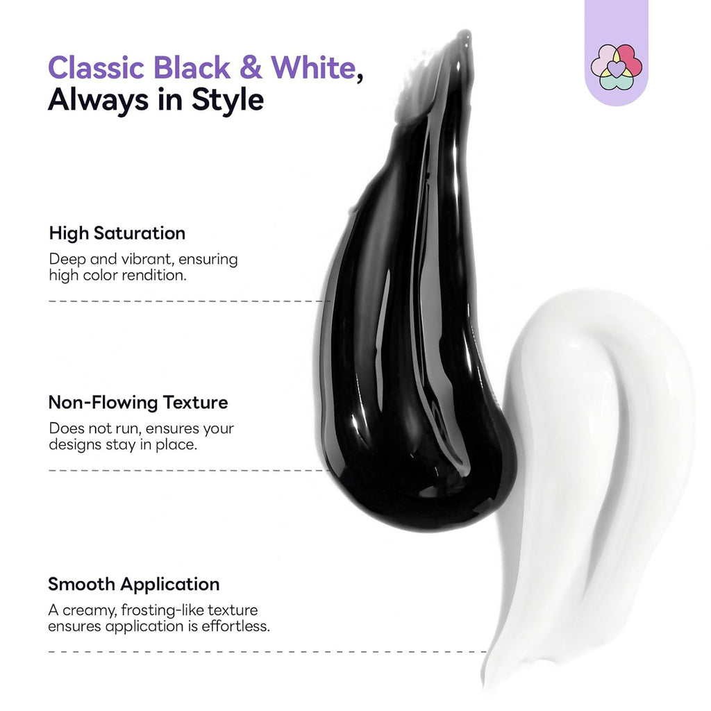 3D Sculpting Gel for Nail Art - Black & White Micro Sculpture