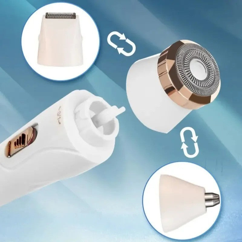 3-in-1 Electric Nose Hair & Eyebrow Trimmer for Women - Rechargeable Personal Grooming Device