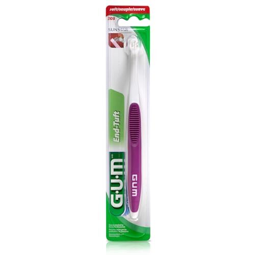 GUM End Tuft Toothbrush 6 Pack Soft Bristles for Sensitive Teeth