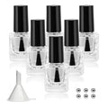 6PCS Reusable Glass Nail Polish Bottles with Funnels - 5ML Travel Set