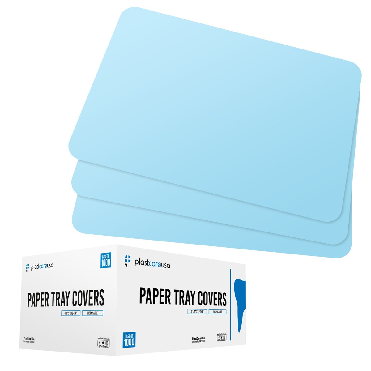 Blue Paper Dental Tray Covers for Size B Trays (8.25 x 12.25) - 2000 Count