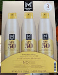 SPF 50 Sunscreen Spray 3-Pack - Water-Resistant Broad Spectrum UV Protection