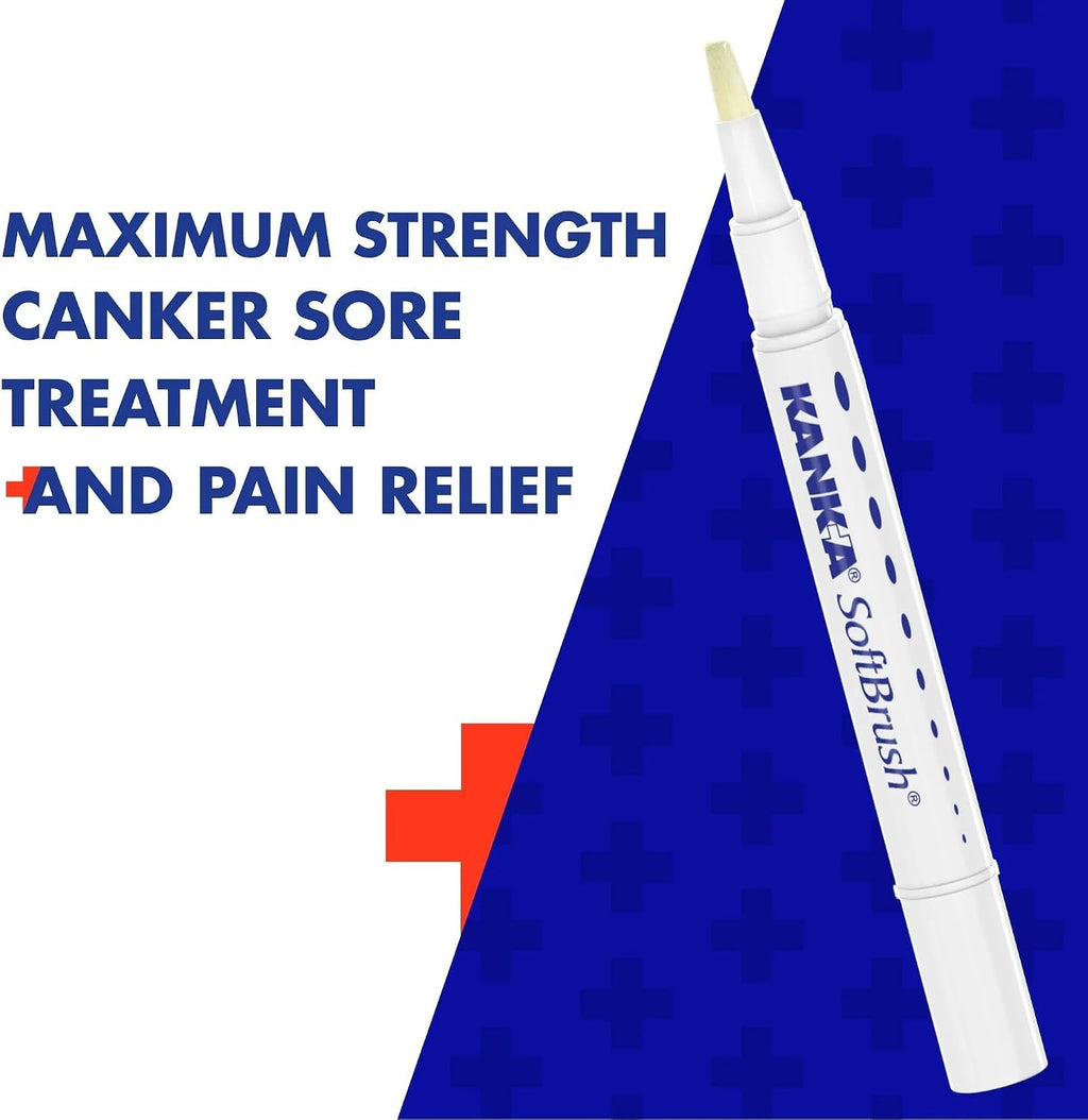 Kank-A Mouth Pain Gel with Soft Brush - Fast-Acting Oral Relief 0.07 oz