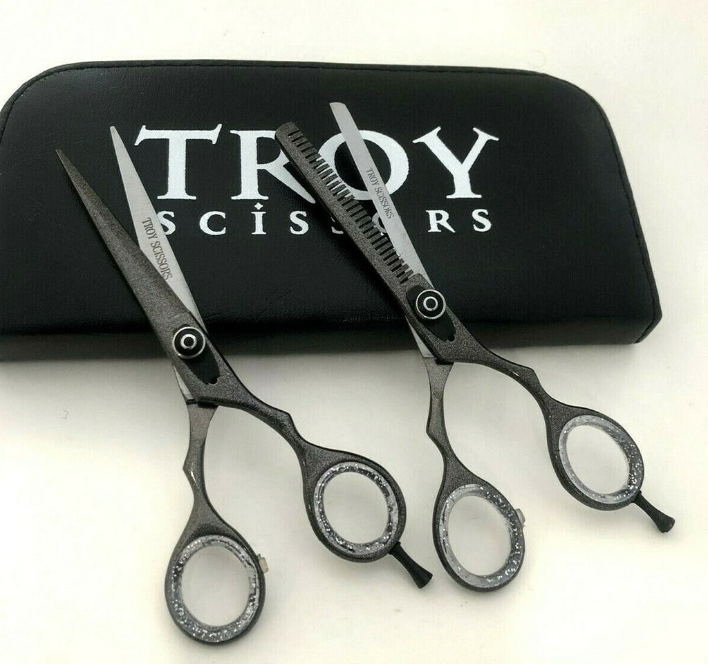Professional Hair Cutting and Thinning Scissors Set - 5.5 Inch Japanese Steel Barber Shears
