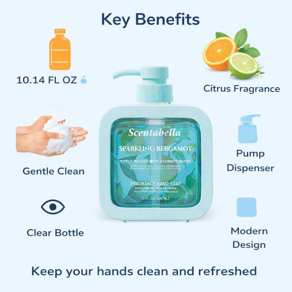 Liquid Hand Soap with Refreshing Bergamot Scent - 10 FL OZ