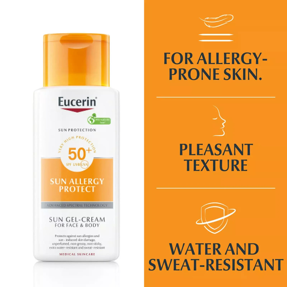 Eucerin Sun Allergy Protect SPF50+ Gel Cream 150ml Sensitive Skin Sunscreen