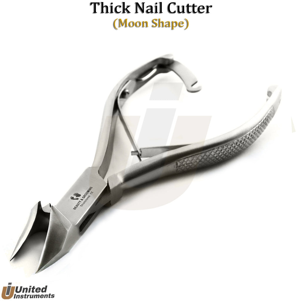Stainless Steel Surgical Toe Nail Nippers Clippers Moon Shape Cutter - Podiatry Tool