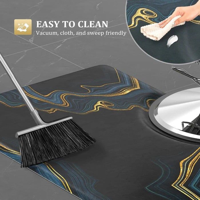 3x5 Salon Floor Mat with 24 Inch Round Cutout for Barber Chairs - Anti-Fatigue Support