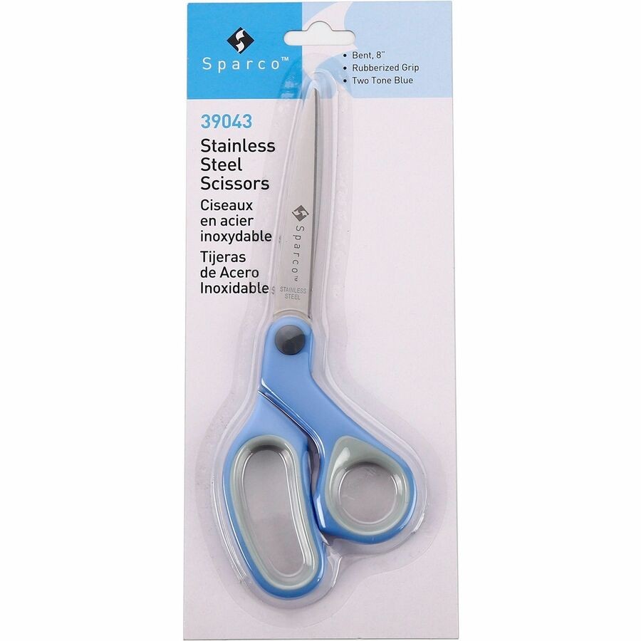 Multipurpose Bent Scissors - 8 Inch Stainless Steel Blue Handle