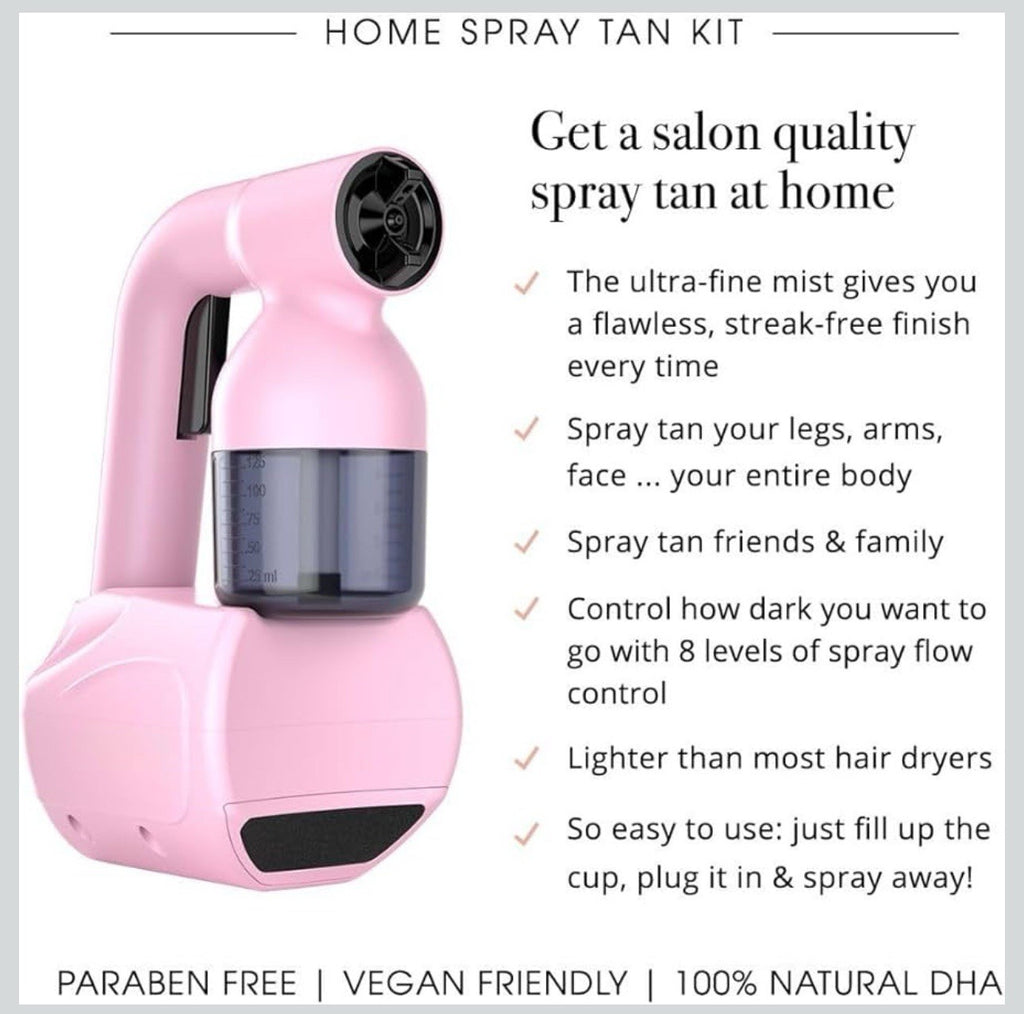 At-Home Spray Tanning Kit with Pink Color - Includes Tan Mist & Accessories