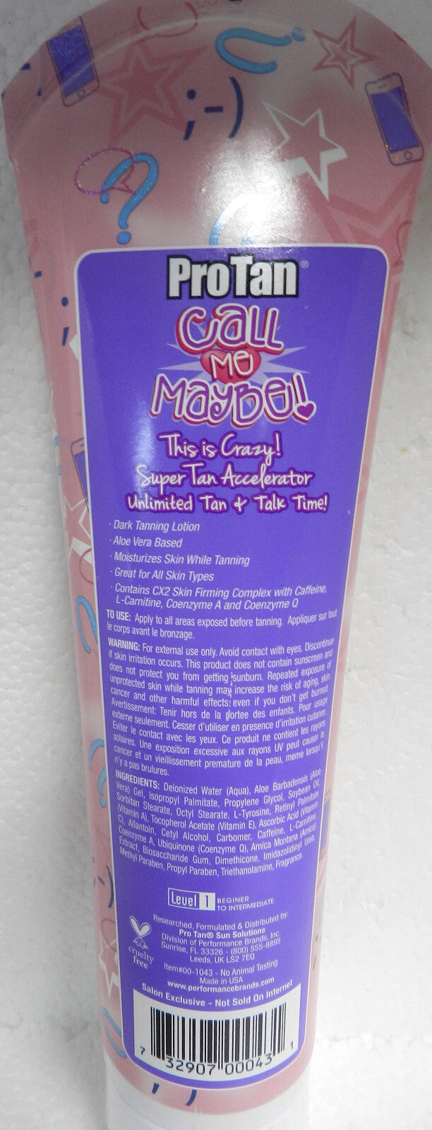Dark Tanning Lotion with Firming & Caffeine - ProTan Call Me Maybe 9.5 oz