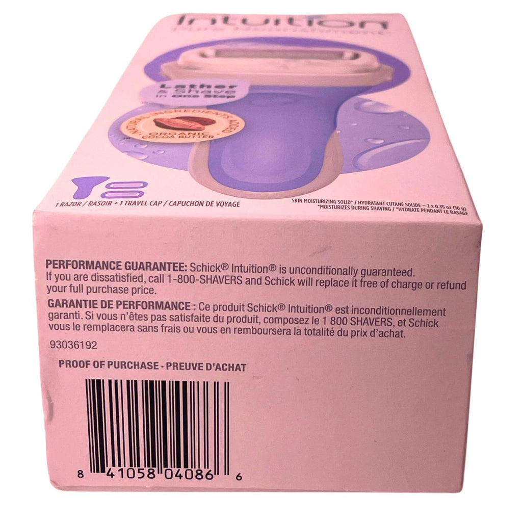 Schick Intuition Pure Nourishment Razor 3 Pack - Organic Cocoa Butter, No Shaving Cream Needed