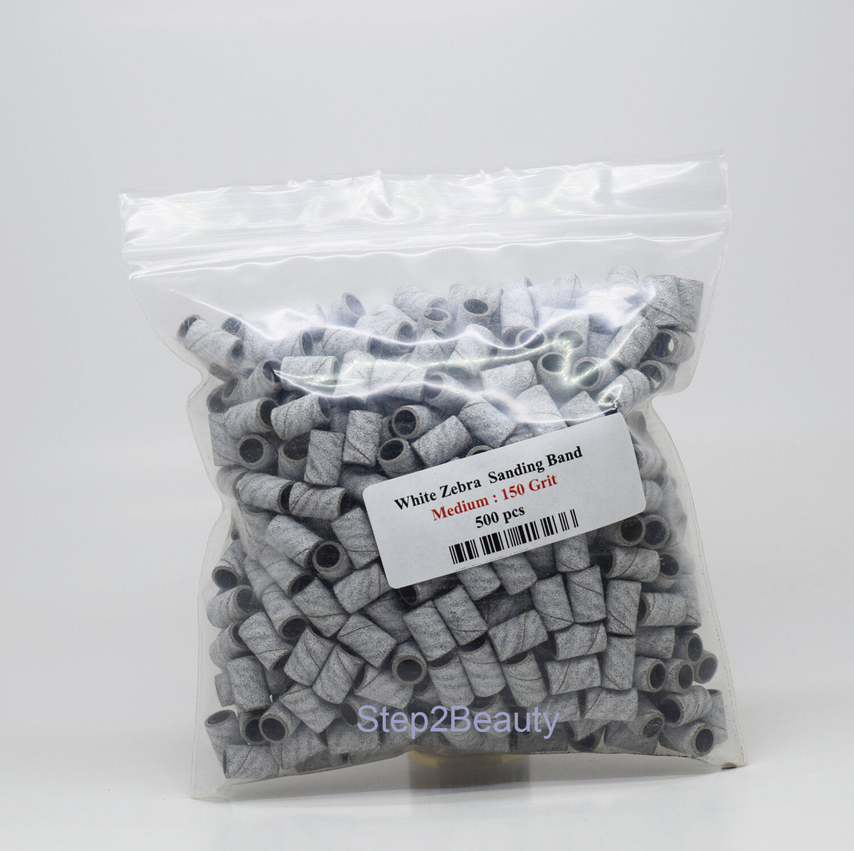 White 150 Grit Sanding Bands for Nail Drill - 1/4 Inch Diameter, 500 Counts