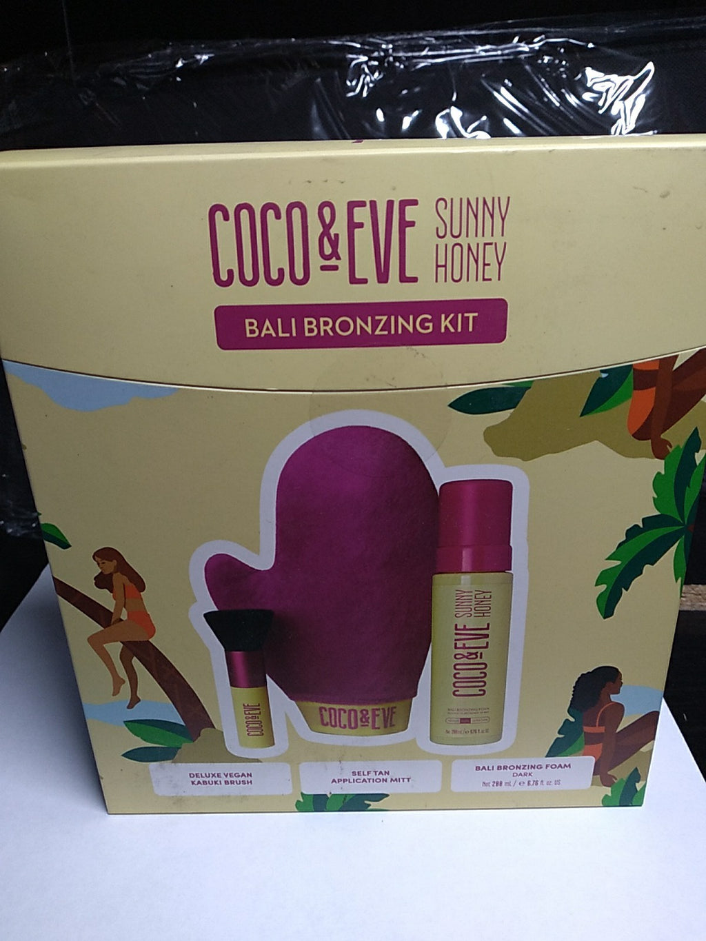 Sunless Tanning Kit with Dark Foam, Brush & Mitt - Vegan Bali Bronzing Set