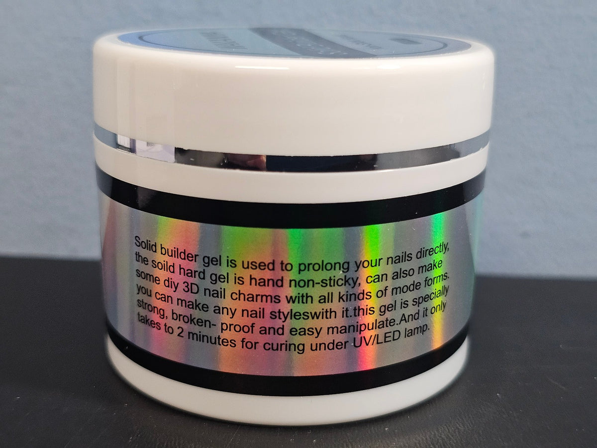 Solid Builder Gel for Nail Art - Clear Non-Stick Nail Extension 1.76 oz