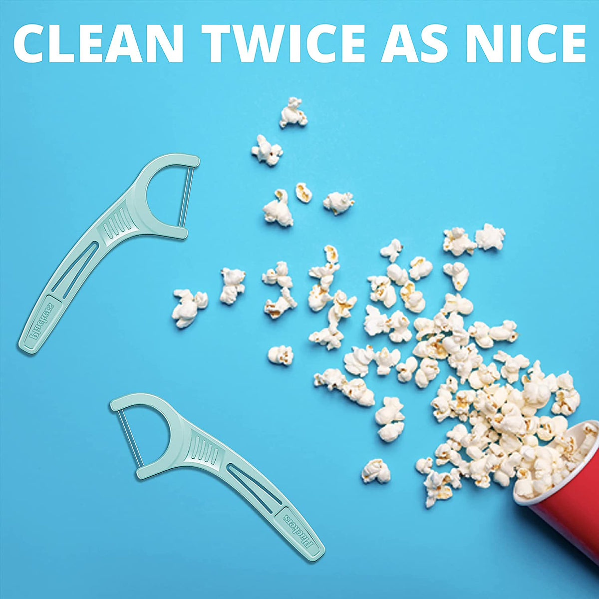Dental Floss Picks 600 Count - Twin-Line Dual Action Flossers with Tartar Remover & Mint Flavor