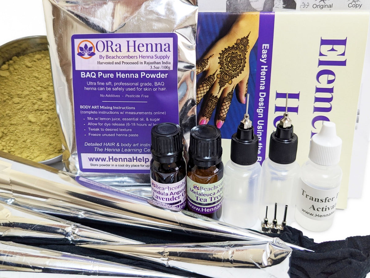 Henna Mehndi Kit with Natural Paste Cones & Tools | Beginner Friendly