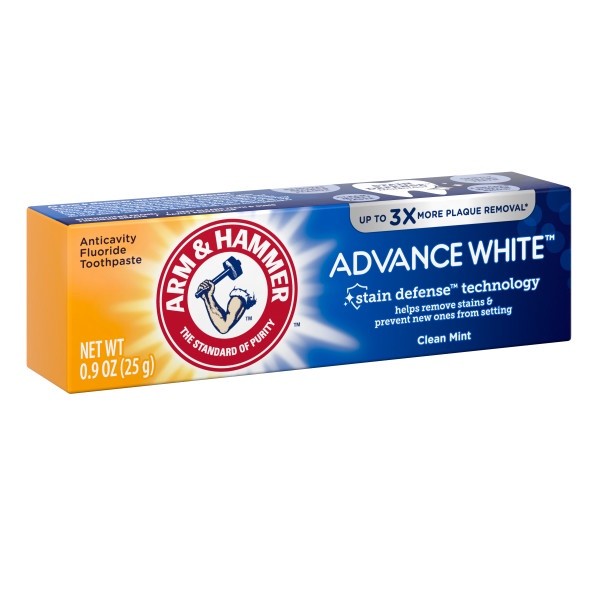 Arm & Hammer White Toothpaste Clean Mint 0.9 oz Pack of 4 - Anticavity Oral Care
