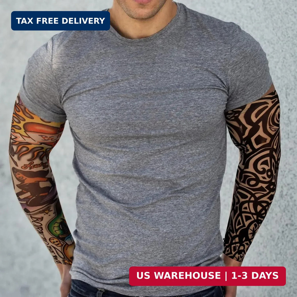 Unisex Temporary Tattoo Sleeves 6-Pack Arm Cover with Sun Protection