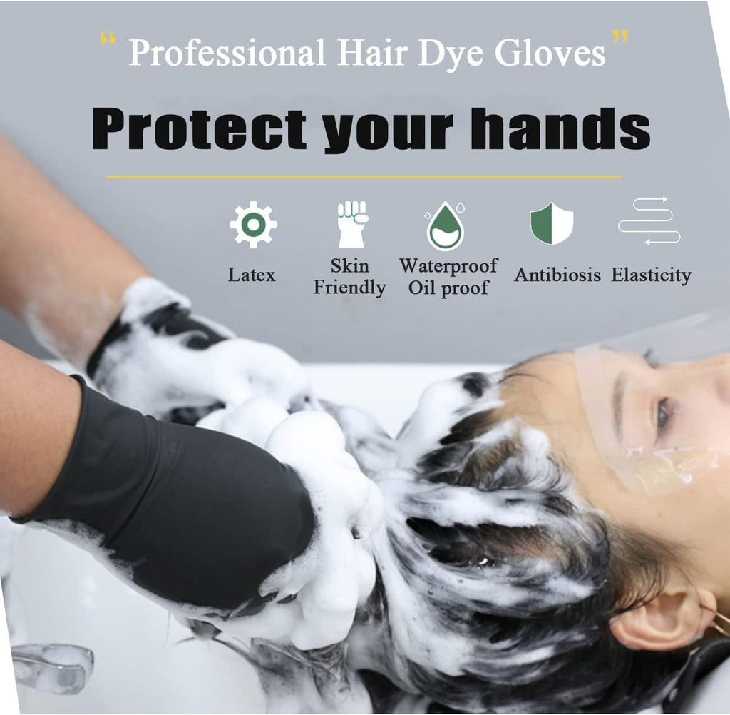 Professional Hair Dye Coloring Gloves - Reusable, Chemical-Resistant