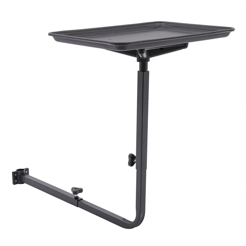 Adjustable Black Salon Rolling Tray with 360° Rotation for Hair Styling Tools