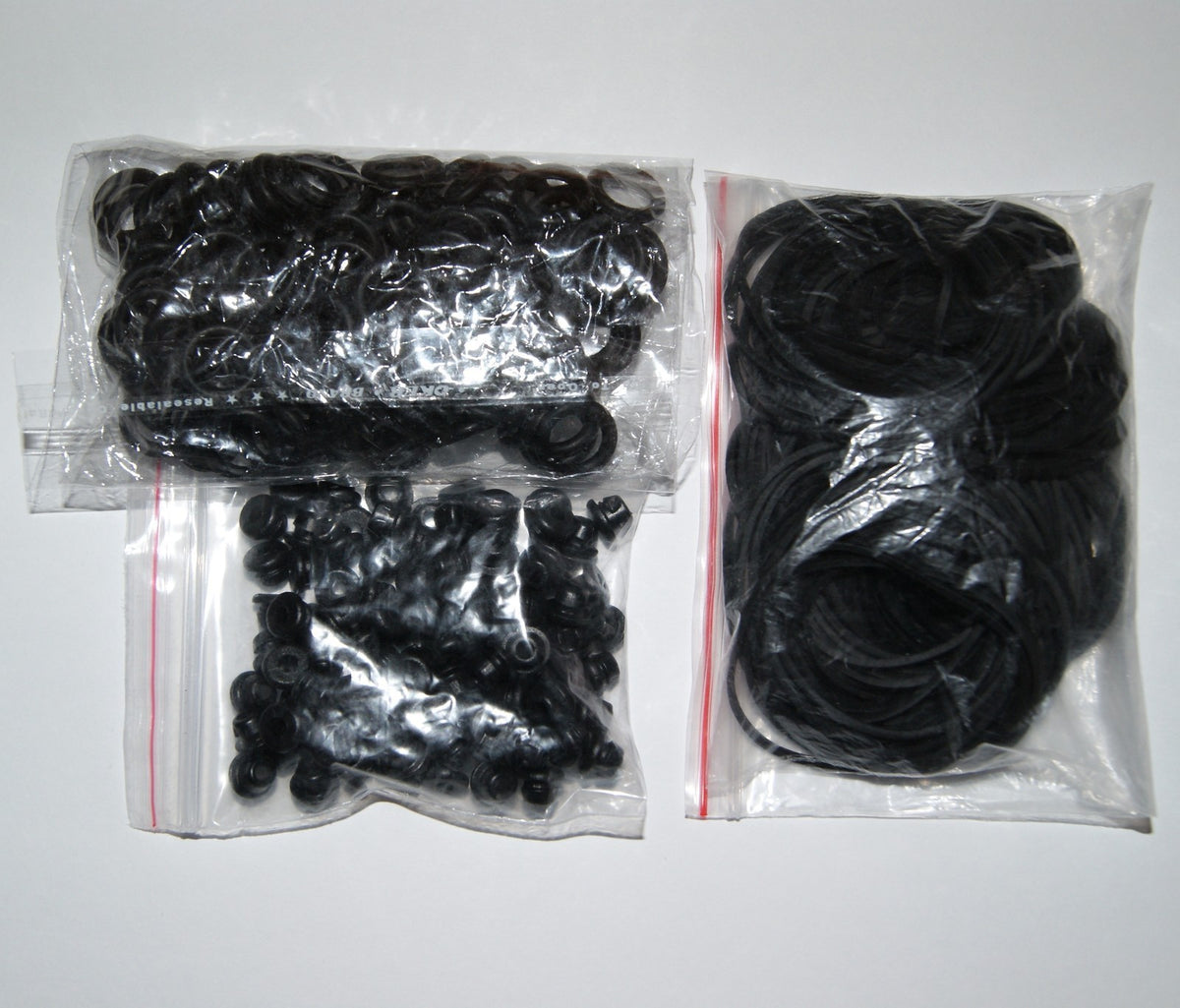 100 Black Tattoo Grommets, 100 Rubber Bands & 100 O-Rings set
