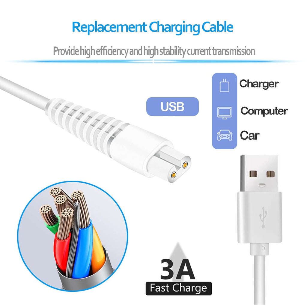 Charging Cable Replacement for Flawless Legs Shaver, Trimmer 2 Pack
