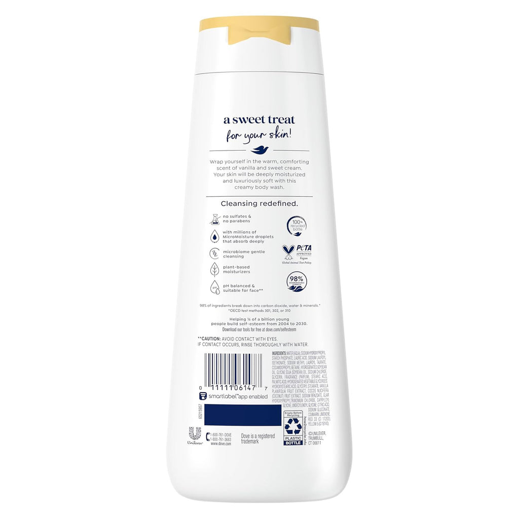 Dove Indulge Body Wash Warm Vanilla & Sweet Cream - Moisturizing 20 oz