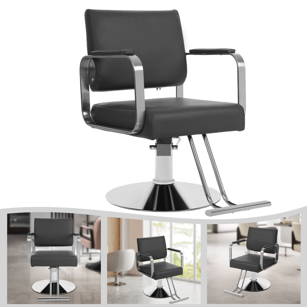 Professional Barber Chair Salon Styling Swivel Chair Height Adjustable PU Leather