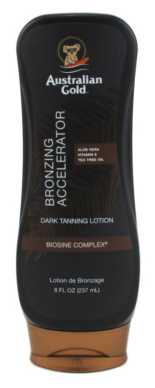 Australian Gold Dark Tanning Bronzing Accelerant Lotion 8oz with Aloe Vera & Vitamin E