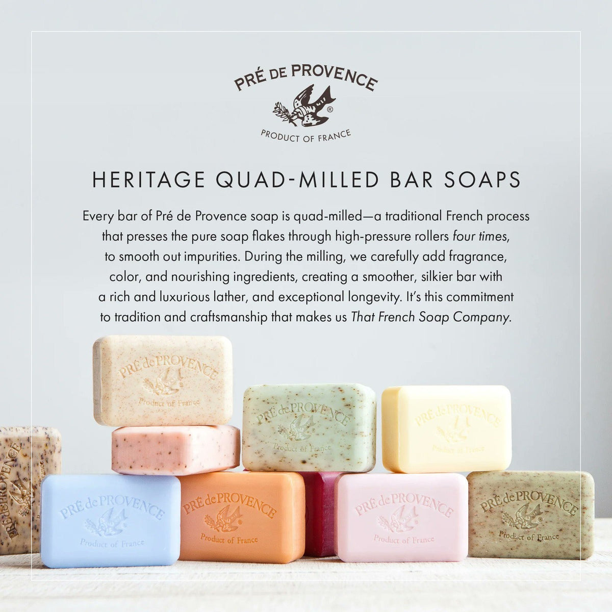 Honey Almond French Soap Bars with Shea Butter - Pack of 4, 250g