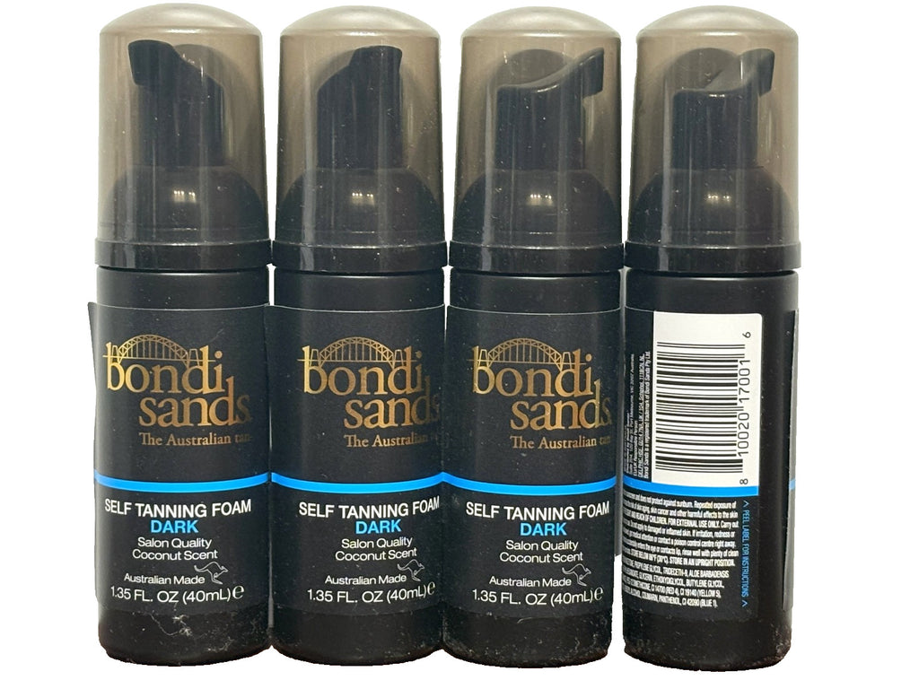 Self Tanning Foam Dark Set - Salon Quality Coconut Scent, 4 x 1.35oz