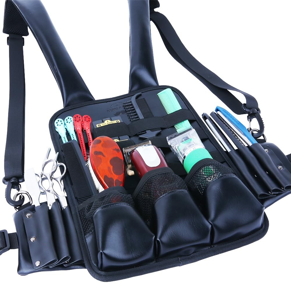 Professional Hairdresser Scissor Holster Pouch Bag Leather Chest Rig for Salon & Barber