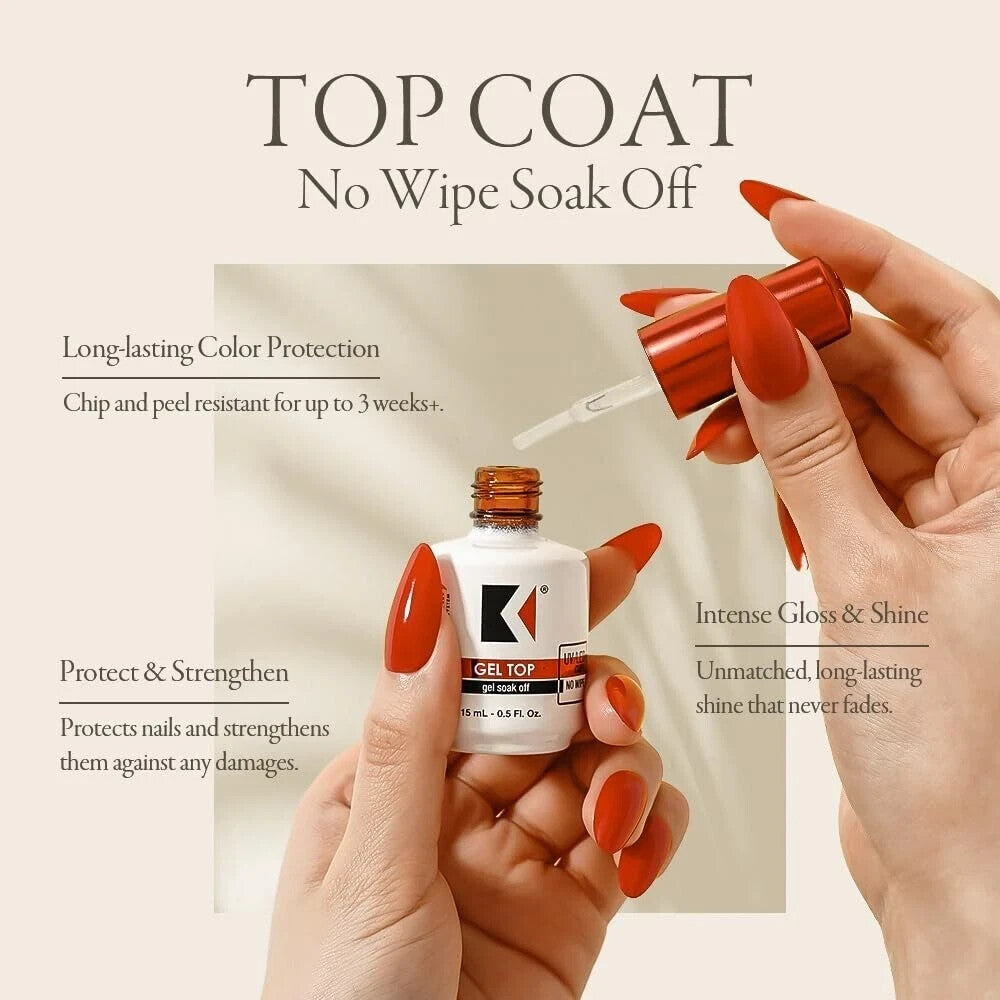 Kupa GelFinity No Wipe UV/LED Top Coat Set of 2 - Clear Soak Off Gel