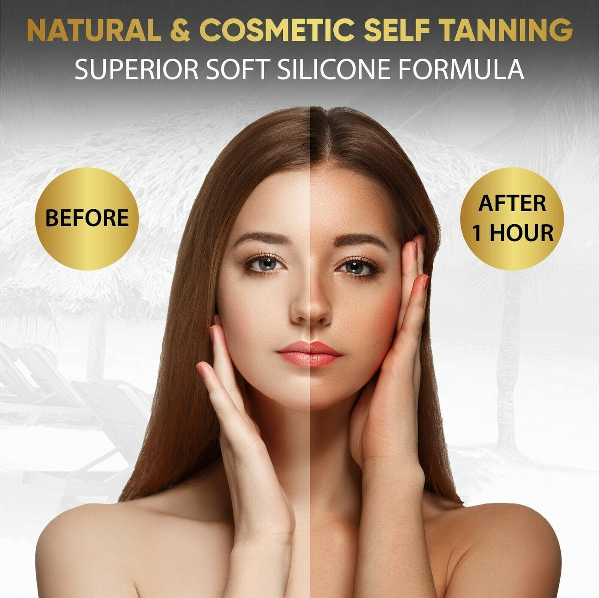 Self Tanning Bronzer Lotion with Tattoo & Tan Extenders - Dark DHA Formula