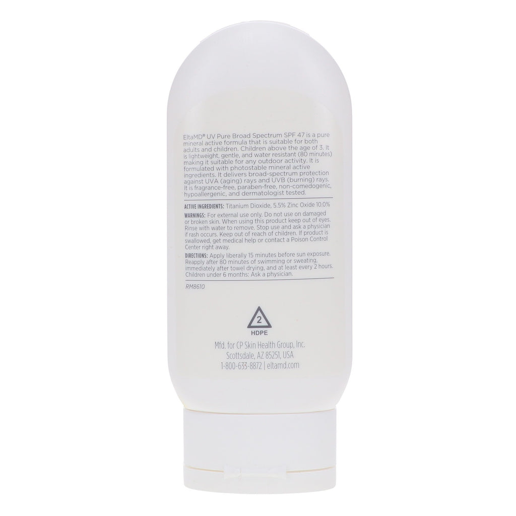 EltaMD UV Pure Broad Spectrum SPF 47 Sunscreen 4 oz for Face & Body