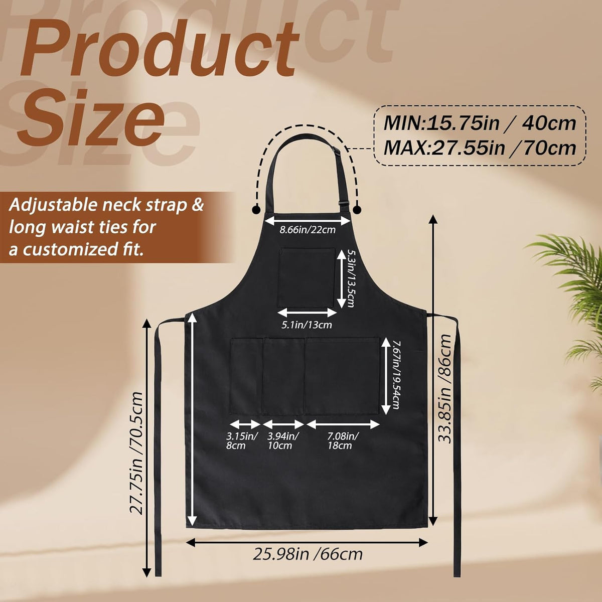 Hair Stylist Apron with 4 Pockets Waterproof Barber Apron for Hairdressers