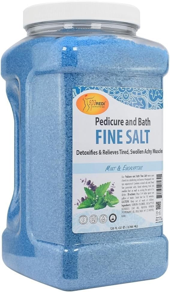Spa Redi Mint & Eucalyptus Bath Salt for Pedicure & Relaxation 128oz