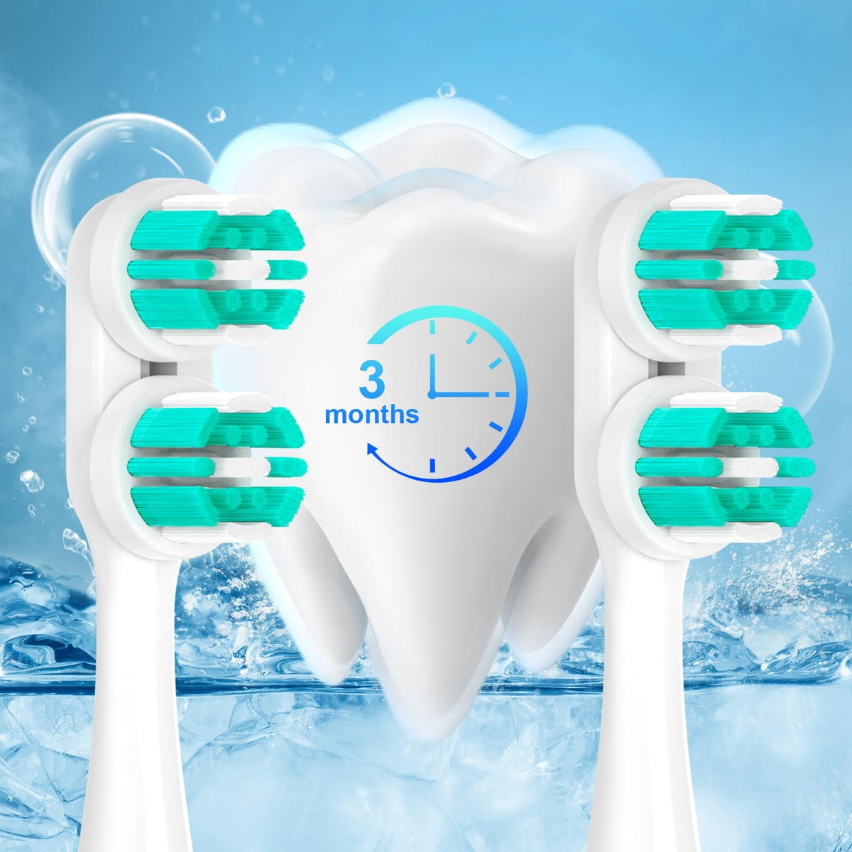 8 Pack Toothbrush Replacement Heads for Spinbrush Pro Clean White