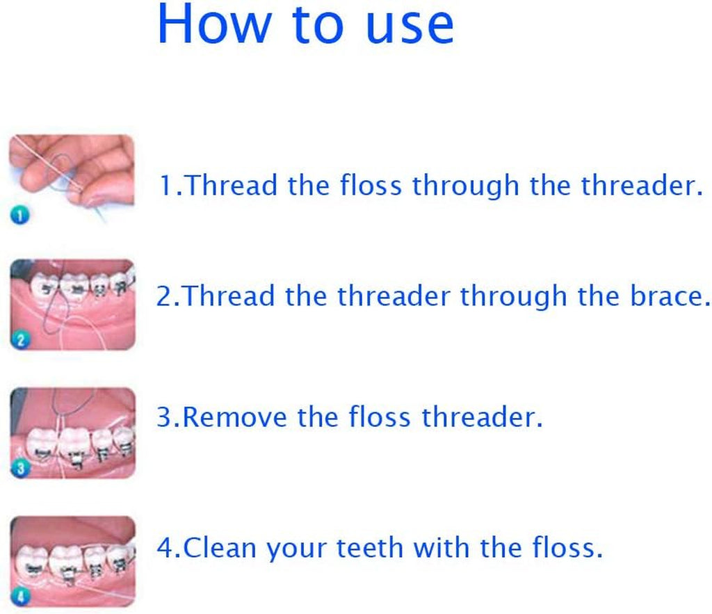 Dental Floss Threaders for Braces - 210 Count, Green, Oral Care
