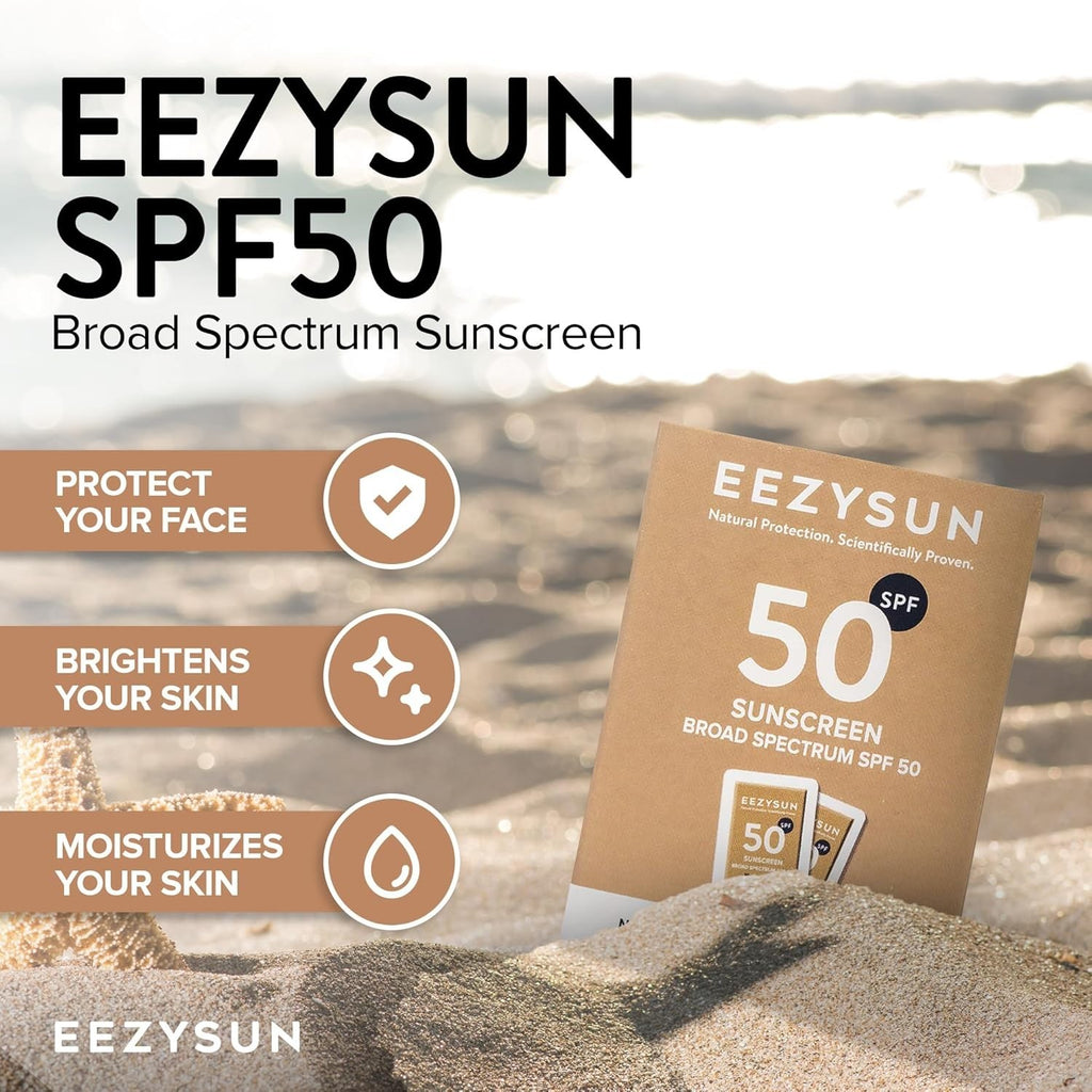 Mineral SPF 50 Sunscreen Packets - Travel Size 10 Packets 0.27oz