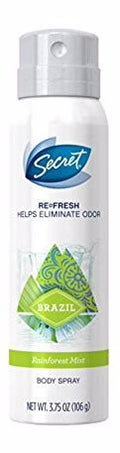 Secret Re-Fresh Body Spray Brazil Rainforest 3.75 oz - All-Day Freshness