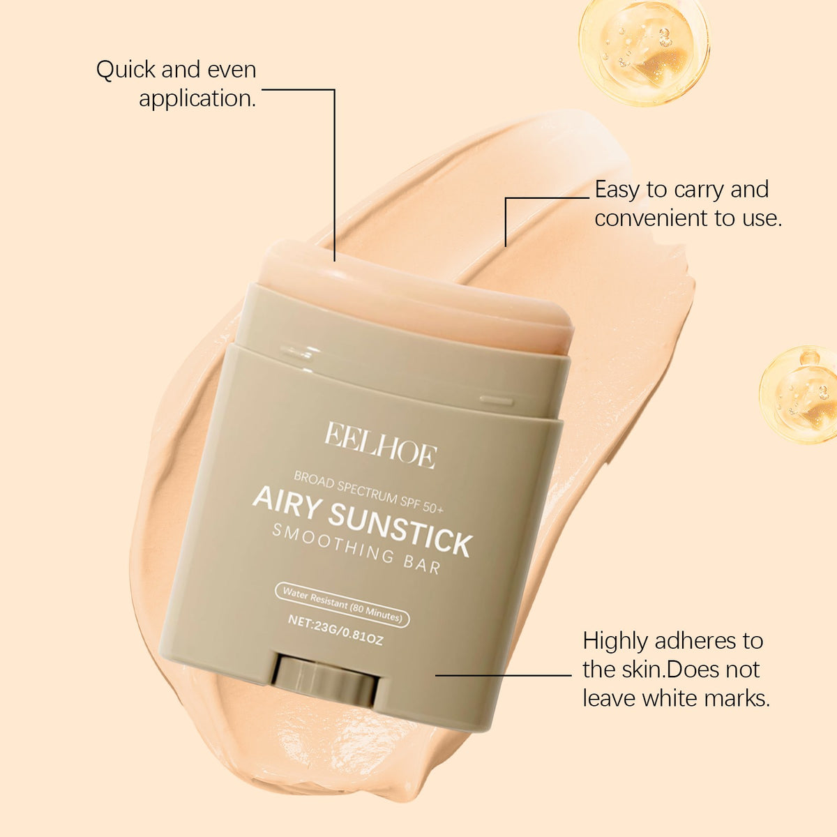 Moisturizing Sunscreen Stick SPF 50 Non-Greasy Face & Body Sun Protection
