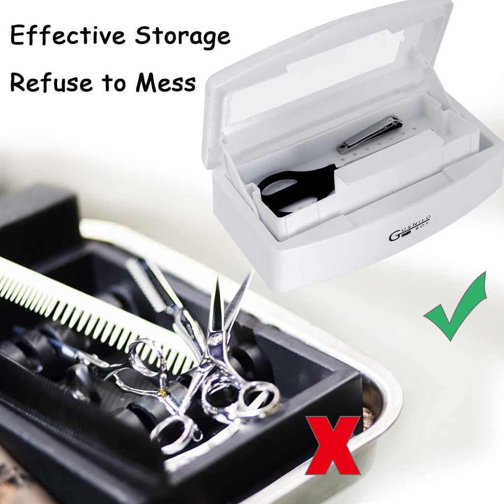 Disinfectant Nail Tool Sterilizer Box with Transparent Lid - Plastic Sanitizing Tray for Nail & Salon Tools