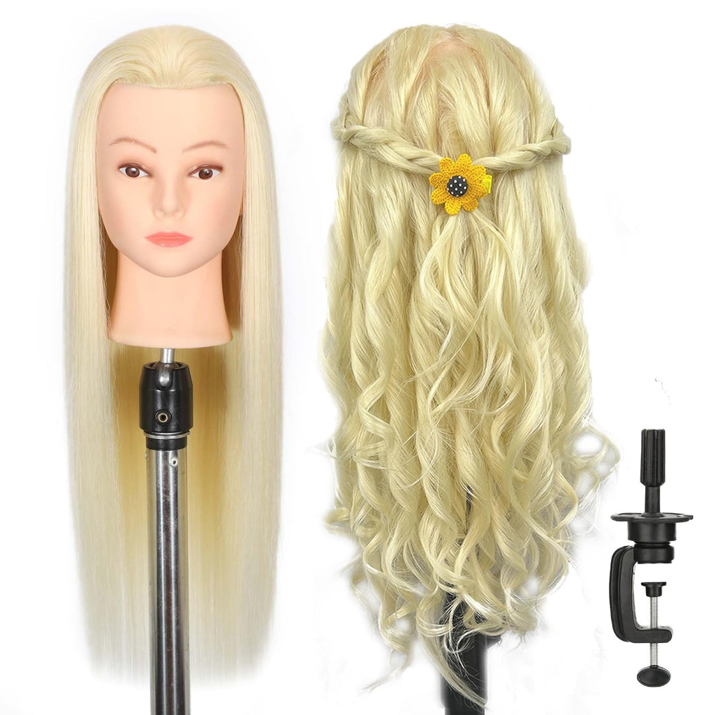 Mannequin Head with 80% Human Hair for Cosmetology Hair Styling Practice