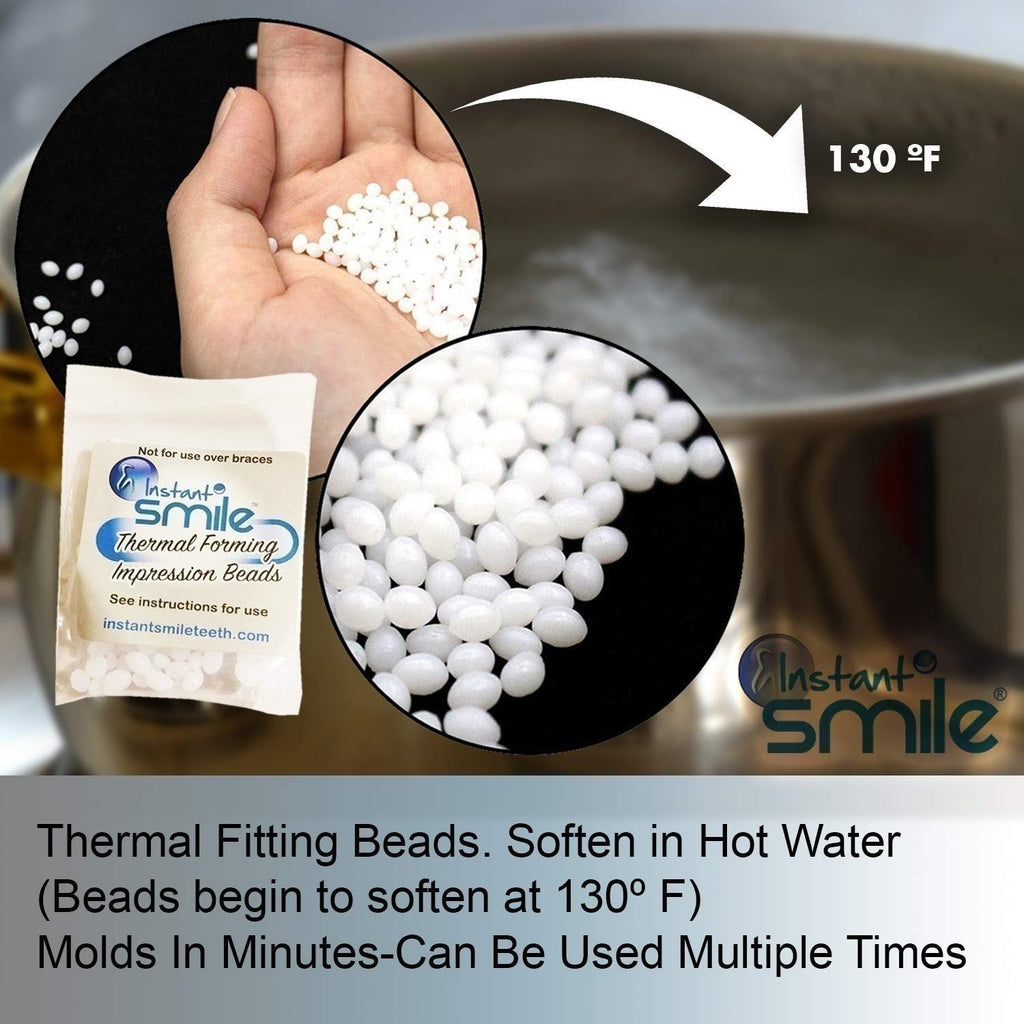 Thermal Fitting Beads for Fake Teeth - 8 Pack Waterproof Adhesive Beads