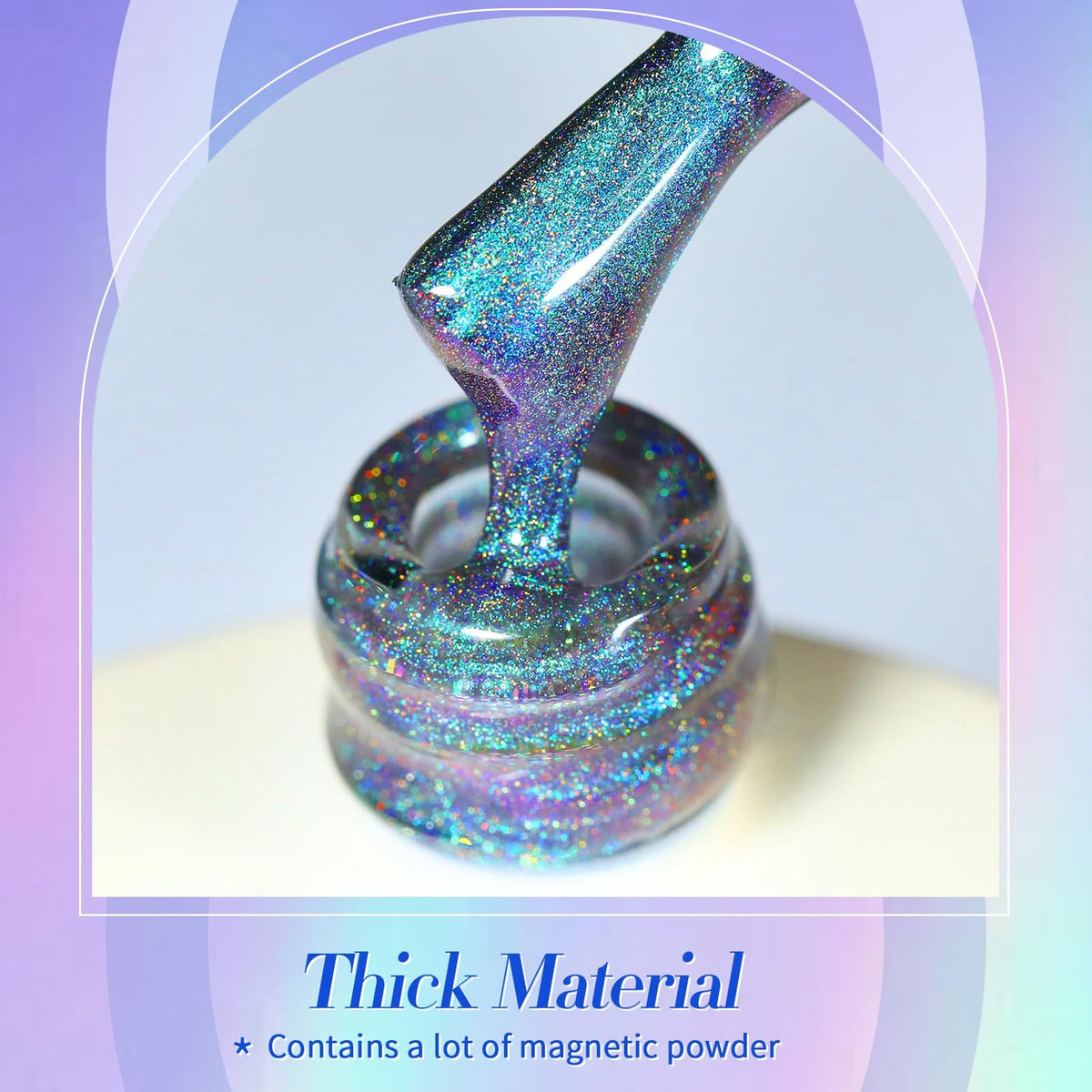 Magnetic Cat Eye Gel Nail Polish - Holographic Rainbow Effect, 15ML