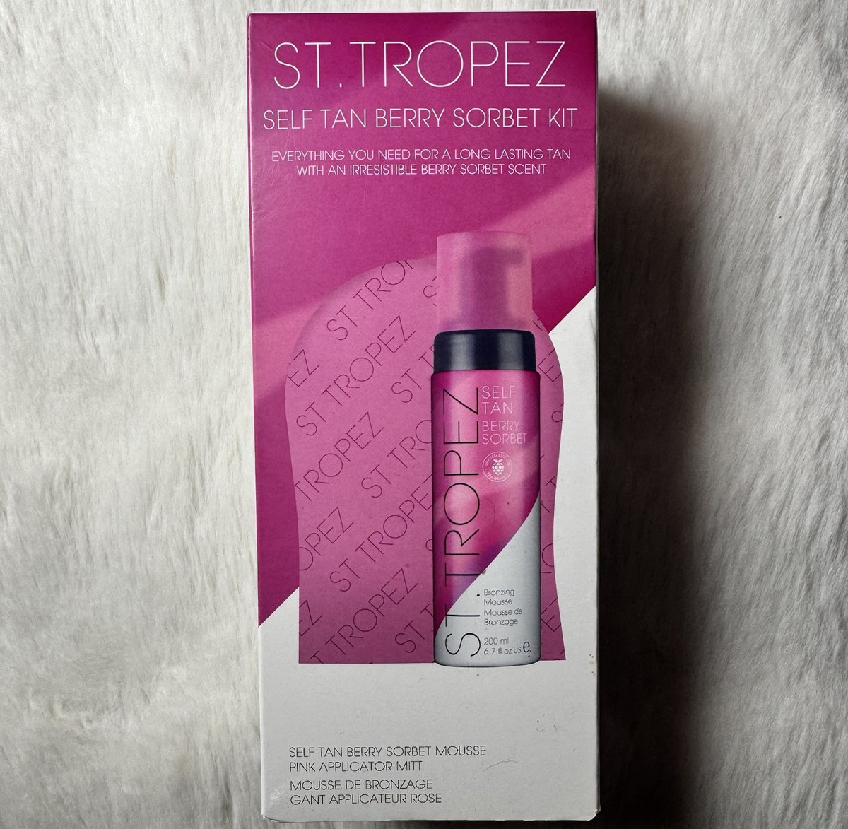 Self Tan Berry Sorbet Kit with Pink Applicator Mitt - Sunless Tanning Set